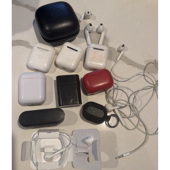 Various Brands Other - 1+ LB Earbuds Headphones Cases Beats JLab Skullcandy Apple Style UNTESTED Lot